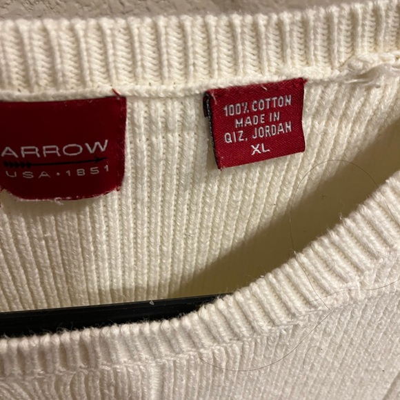 ARROW MEN'S  Cream PULLOVER SWEATER  EXTRA LARGE - Picture 3 of 6